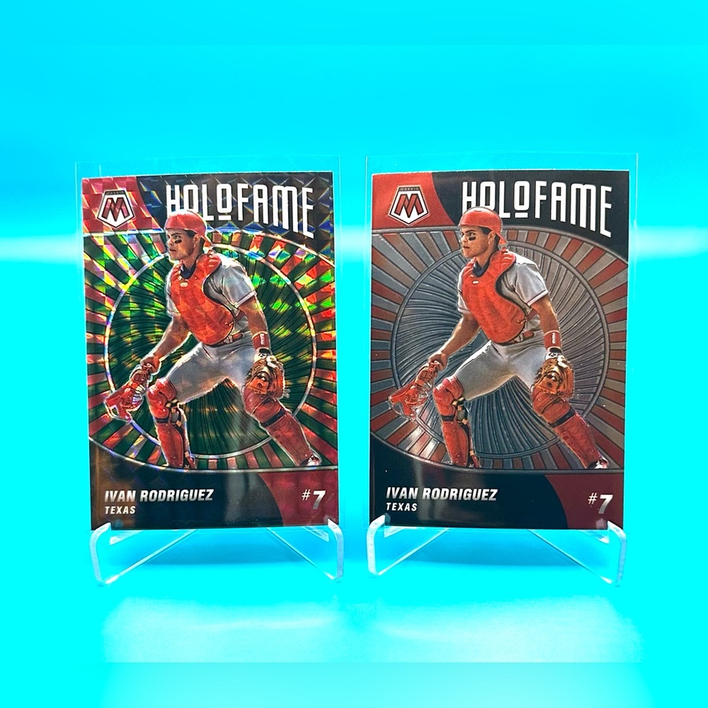 2022 Mosaic Baseball Ivan Rodriguez Green Prizm & Silver Holofame!